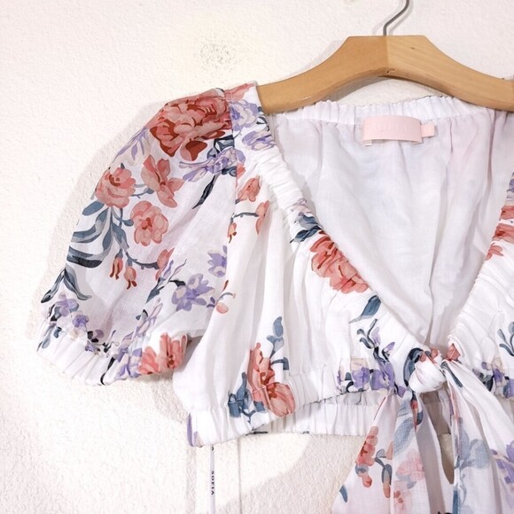 NEW Sofia The Label Ami Cottagecore Cut Out Mini Dress Floral Coquette Lolita - Picture 6 of 14